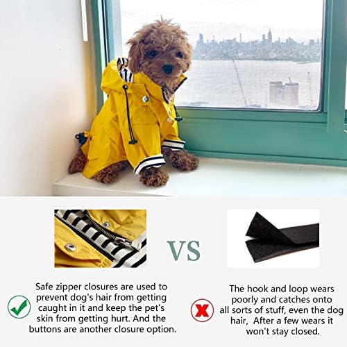 Morezi Dog desfaz a capa de chuva de cachorro com botões refletivos, resistência à chuva/água, cordão ajustável, capuz removível,