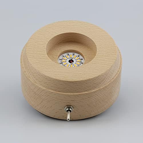 Xiaojia luminous wooden exibir suporte para lente de vidro de cristal 60 80 100mm de lensball lensball lensball base magia esfera