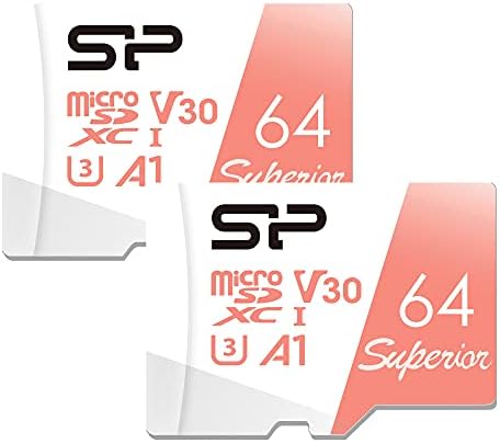 Silicon Power 64GB 2-Pack Micro SDXC UHS-I, V30 4K A1, cartão microSD de alta velocidade para Nintendo-Switch com adaptador