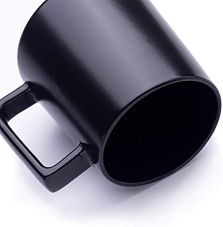 CSM Supply Glighty -Matte Dual acabamento elegante design moderno 16 onças fluidas caneca preta - exterior fosco - dentro de