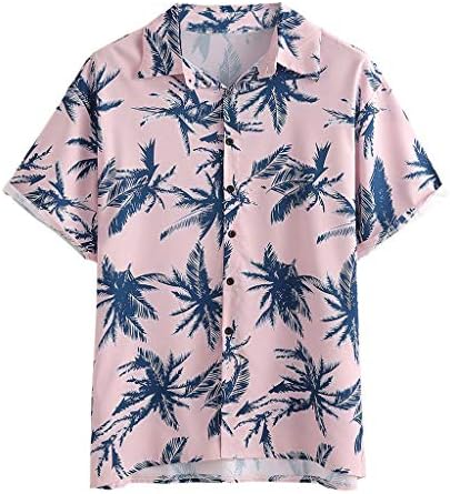 Summer Hawaii Men Hawaii Manga curta Button Down T-shirt + shorts