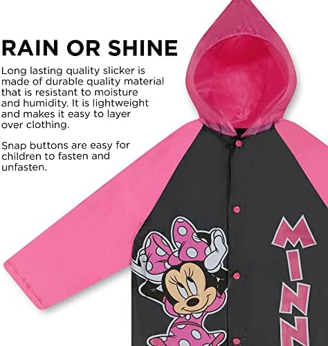 Disney Kids Umbrella e Slicker, Minnie Mouse/Moana/Vampirina Toddler e Little Girl Rain Use Set, para idades 2-7
