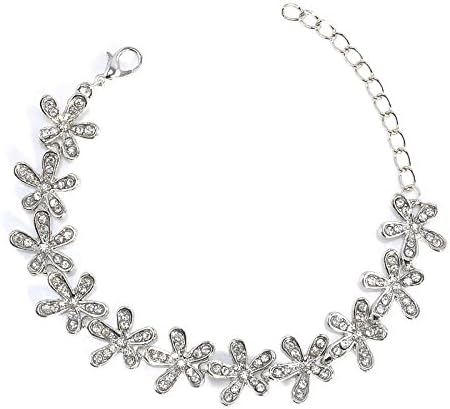 Phitak Shop Women Women elegante Crystal Snowflake Gold/Sliver Blangle Wrap Bracelet Jewelry