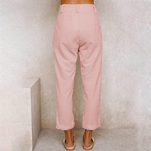 Miashui Solid Lamas Casual Pants Casual Mulheres Calça de Cordamento feminino Pockets Cropped Short para mulheres casuais