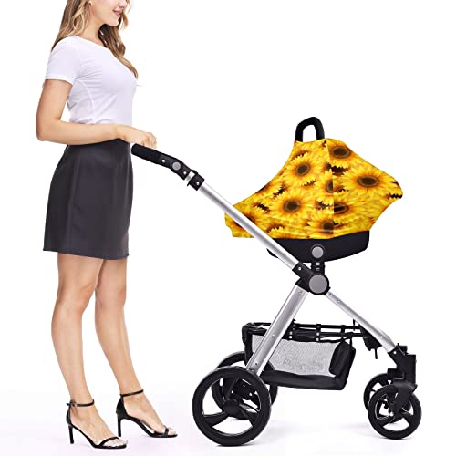 Capas de assento de carro para bebês Padrão amarelo Cobertura de enfermagem floral Cover de carrinho de carrinho de amamentação