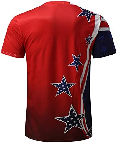 Soldado UBST T-shirts patrióticos de manga curta para homens American Flag Graphic Tee Tops Summer 4 de julho Crewneck Tshirts