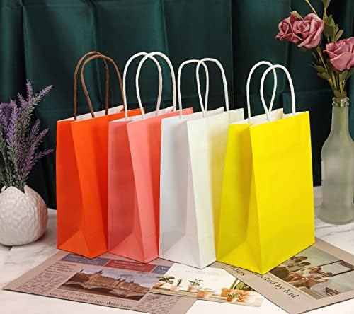 Garros Orange Kraft Bag de papel 5.8x3x8.3, sacos de presente, sacos Kraft com alças, dia das mães, sacolas de compras em papel,