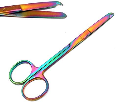 ODONTOMED2011 Multi Titanium Color Rainbow Stitch SCISSORSSORES 4,5 Aço inoxidável Rainbow Color Scissor ODM