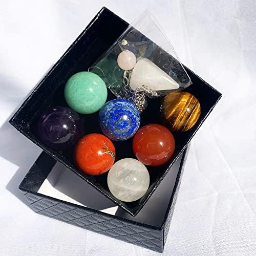 Feixi A Box Natural Quartz Crystal Ball Mineral Stone Stones Terapia Combinação de Cristal Pedra