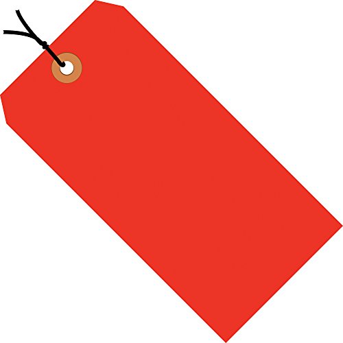 Tags de remessa Aviditi, 6 1/4 x 3 1/8, 13 pt, laranja fluorescente, com ilhas reforçadas, para identificar ou endereçar