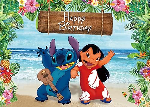 Verão havaiano aloha tema foto cenários de desenhos animados de fotografia para crianças Happy Birthday Sobremes
