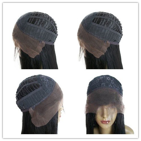 Peruca de renda dianteira peruca de cabelo humano european virgem remy cabelo humano yaki cor:#4 marrom claro