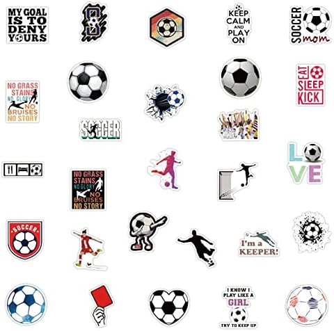 Adesivos de futebol | 50pcs de futebol esportes de vinil para crianças, adolescentes e meninas, adesivo estético durável único,