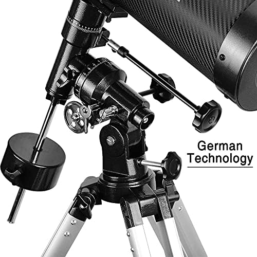 Telescópio Solomark 130650EQ, telescópios para adultos e ocular telescópio de 1,25 polegadas e conjunto de filtros com estojo