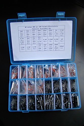 40 Valor 866 PCS Caixa de sortimento de capacitores eletrolíticos de cerâmica