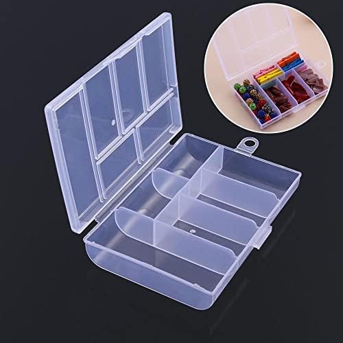 Caixa de armazenamento transparente com homesogood 4 pacote com design de jóias de 6 grades de jóias