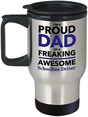 Pai orgulhoso de uma incrível caneca de café do motorista de viagens de escolar