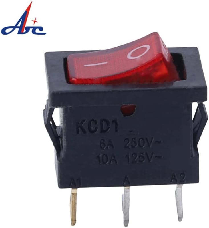 Iluminação LED vermelha pequena pequena R12V 1 Posição 3pin Rocker Switch T120 12 volts Rocker Switch KCD1-101N-2-