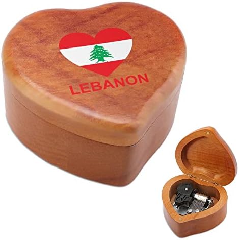 Love Líbano Vintage Wooden Clockwork Box Musical Box em forma de música Caixa de música Presentes para Amigos da Família Amigos