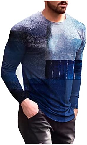 BEIBIA BOHEMIAN TOPS PARA MENS, FALL VINTAGE 3D BOHO PRESSA CREVELHA CAMINHAS BÁSICAS T-SHISTS CASSO DE PULLOVER CASUAL ATHLETIC TEES