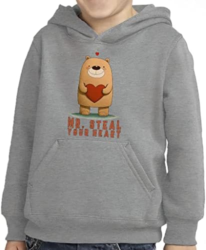 Sr. roube seu coração Capuz de pulôver de criança - Hoodie de lã de esponja de urso - capuz gráfico para crianças