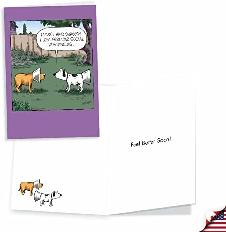 Nobleworks - pacote de sortimento de 3 cartas engraçadas Get Good Greeting com envelopes, caiu melhor humor de desenho animado
