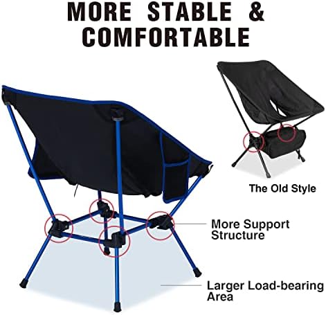 Cadeira de acampamento Moon LENCE Cadeira compacta de mochila cadeira dobrável com bolsos laterais Cadeira portátil