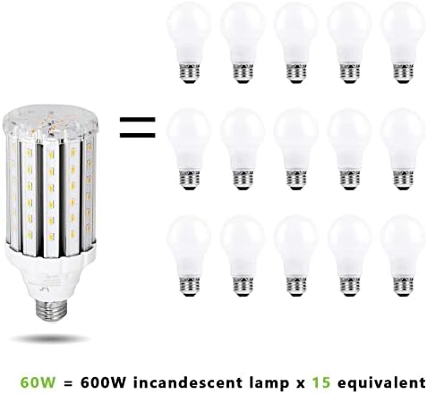 Lâmpadas de milho LED 50W LED-500W Equivalente, 4500 lúmens, 6500k Luz do dia Branco, base E26 para armazéns, supermercados,