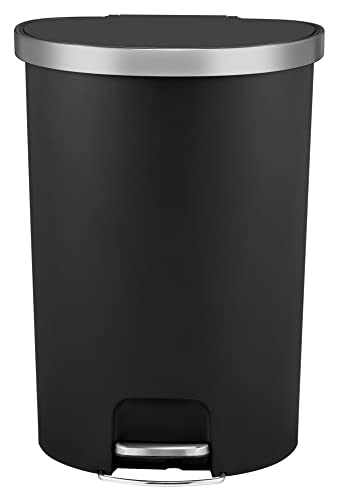 GSGC 14,5-Gal Plástico semi-redondo lata de lixo da cozinha, preto