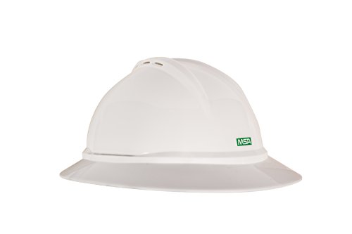 MSA 10167911 V-Gard 500 Hard-chapéu de aba integral com suspensão de catraca FAS-TRAC III | Casca de polietileno,