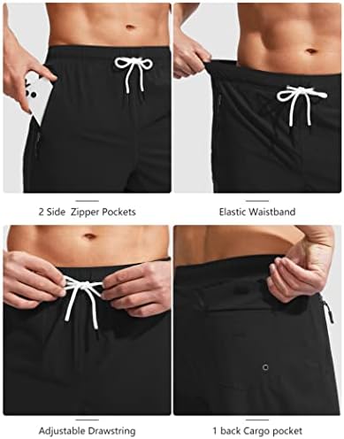 Turncos de natação masculinos de Viodia com revestimento de compressão shorts de tábuas secas rápidas roupas de banho de maiô para homens com bolsos com zíper