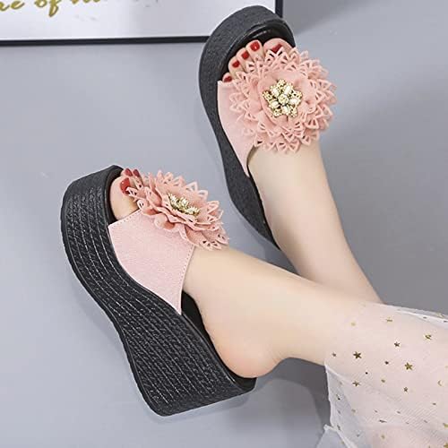 Sandálias de verão para mulheres confortáveis ​​e leves respiráveis ​​de camada aberta de sandália de sandália aberta tornozelo sapatos