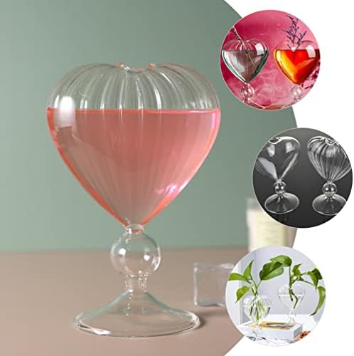 Copos de coquetel de coquetéis de coquetel com taça de vidro em forma de coração, copos de coqueti com taça de coquetini com taça de vidro em forma de vidro de vidro de vidro de vidro de vinhos de vinho