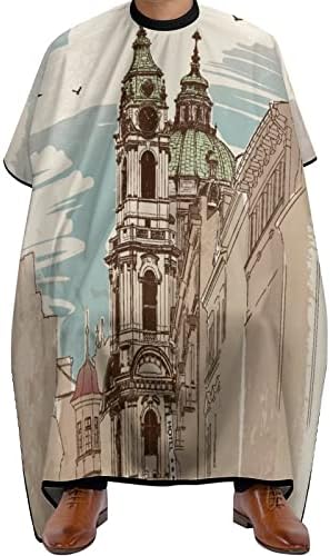 Catedral de Saint Nicholas em Praga Barbeiro Cabelo Cabinho Cabo Impermeável Cabo com encerramento ajustável para colorir capas para colorir