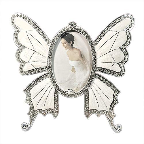 Yongyan Butterfly Wings 4x6 polegadas quadro de imagem Rhinestone Decoração da forma oval FOTO DO DECORAÇÃO DO HOME