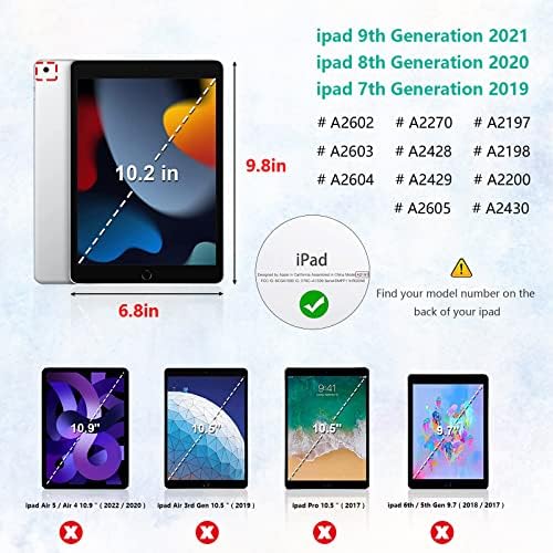 9th/8th/7th Generation iPad Case 10,2 polegadas, Taminsty iPad 10.2 Capa 2021 2020 2019 Tablet Case, Smoejo de Visualização