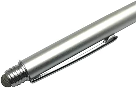 BOXWAVE STYLUS PEN COMPATÍVEL COM ASUS ZENBOOK DUO 14 - caneta capacitiva de dualtip, caneta de caneta de caneta capacitiva de ponta da ponta de fibra - prata metálica