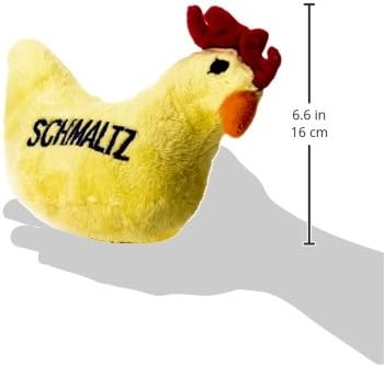Copa Judaica Chewish Treat 5 por 2,5 por 4,5 polegadas Schmaltz Chicken Squeak Plush Dog Toy, Médio