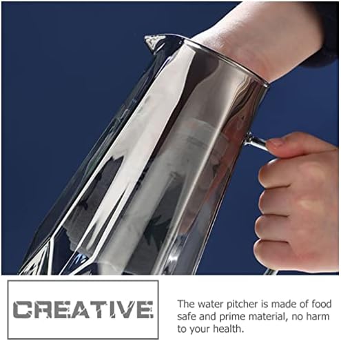 Jarro de vidro de copo de vidro de cabilock com tampa e manusear o jarro de água da geladeira transparente cinza para água quente/fria,