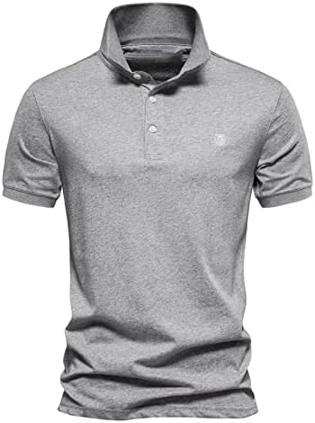 Camisas de golfe masculinas Classic Fit Manga curta Henley T-shirts Botão Button Collar Pollar Polar Workout Business Casual Tops