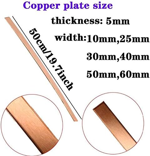 Yuesfz pura chapa de cobre metal placa t2 barra de cobre bloqueio de 5 mm de espessura 2 pcs folha de cobre pura folha