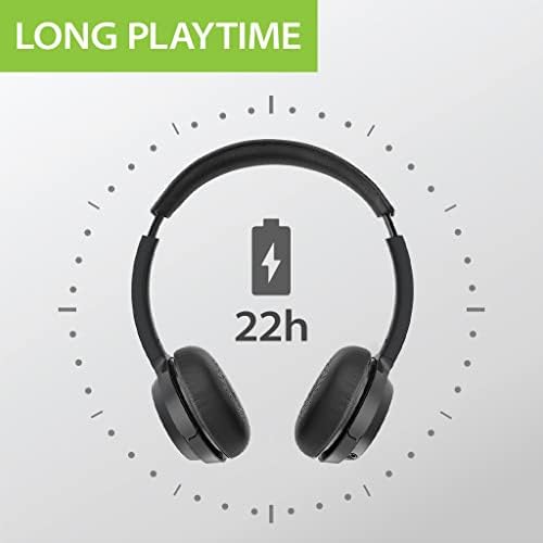 Avantree ah6b - Bluetooth 5.0 sem fio em fones de ouvido, som premium, tempo de reprodução de 22 horas, preenchimento suave, leve,