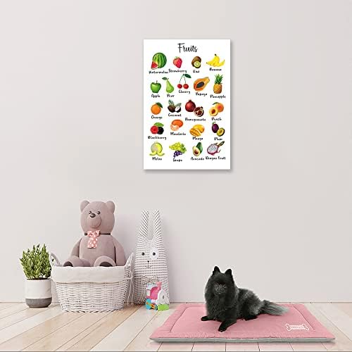 Posters de frutas para decorações em sala de aula pré -escolares e decoração de tabela de aprendizado precoce para a decoração