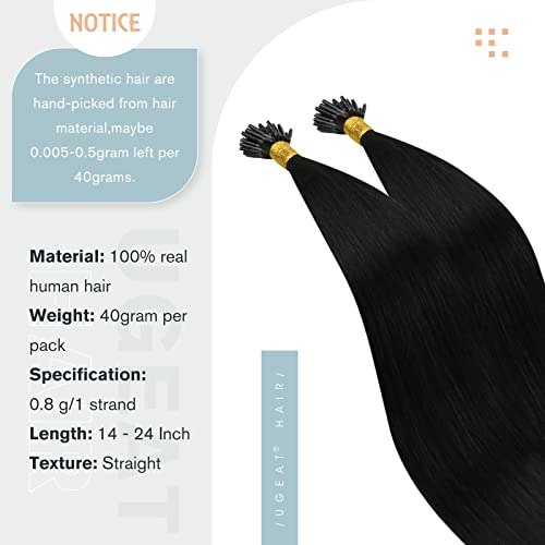 2 pacotes de i dica extensões de cabelo humano, ugeat 16 polegadas off pacote de cabelo de cabelo preto ITIP Borgonha i dicas