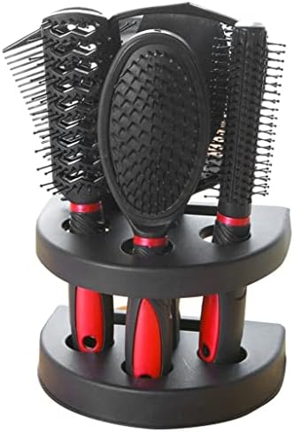 N/A 5pcs/conjunto de escova de cabelo + espelho de maquiagem Kit de massagem antiestática doméstica com suporte