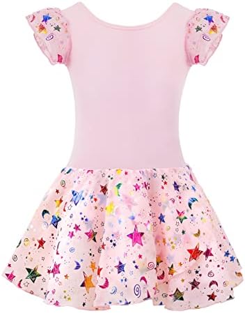 Vestido de dança do balé de balé de meninas com garotas com uma saia colorida de tutu colorida por 3-7 anos