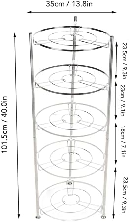 5 Potes de cozinha de 5 camadas, prateleira de armazenamento de panela de 5 camadas Fácil de montar espaço para economizar espaço