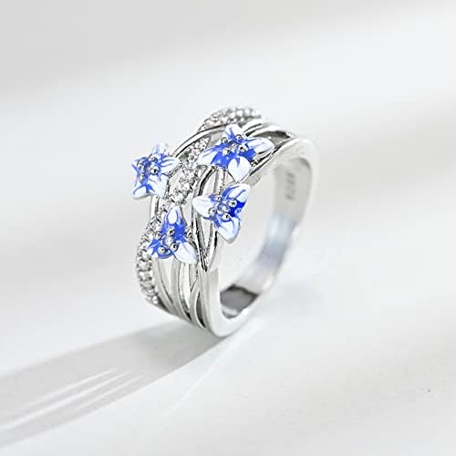 Anéis finos para mulheres Violet Women's Baking Engagement Taint Cole com anéis de cor anel de diamante Anéis de amizade fofos