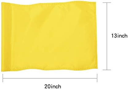 Bandeira de golfe sólida kingtop com inserção de plástico, colocando bandeiras verdes para quintal, interno/externo, bandeiras de pinos de jardim, bandeira de nylon premium 420d, 14 l x 20, amarelo