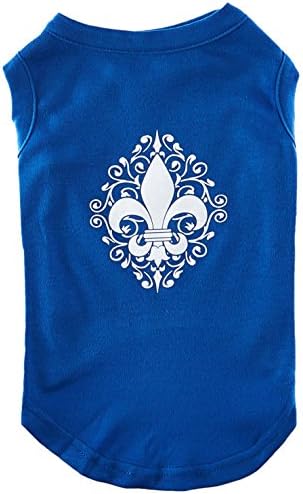 Mirage Pet Products Henna Fleur de Lis Camisa impressa, grande, azul